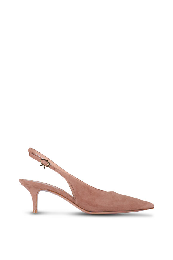 Gianvito Rossi - Campral Praline Suede Slingback, 55m