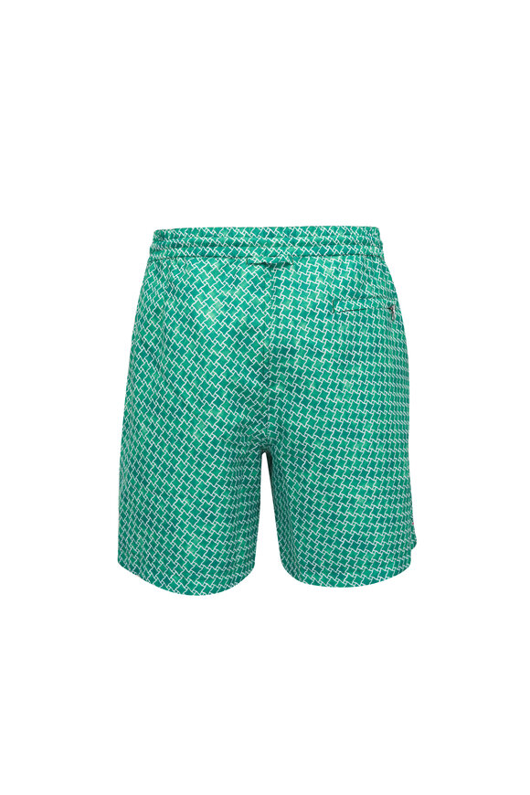 Orlebar Brown Standard Caddie Green Geometric Print Swim Trunks - view 3