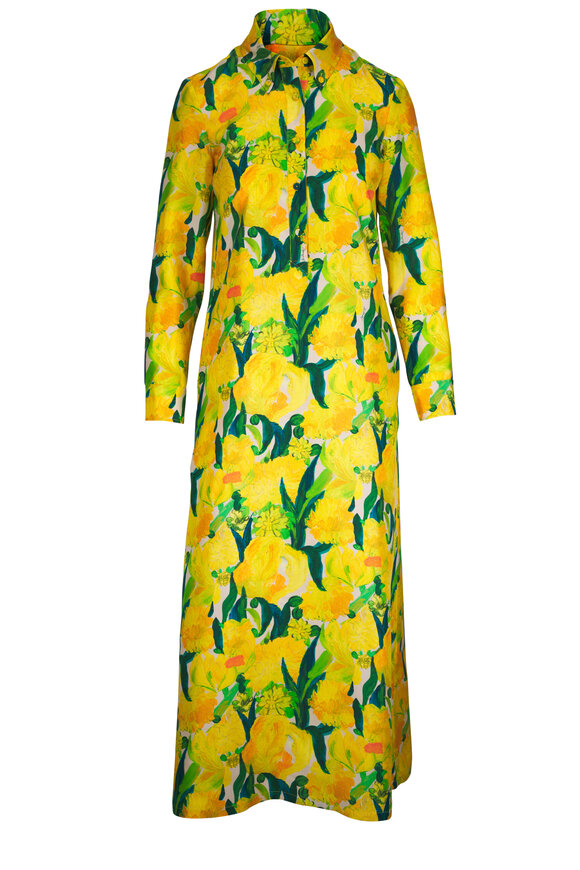 La DoubleJ Chemise Silk Twill Zesty Swing Dress