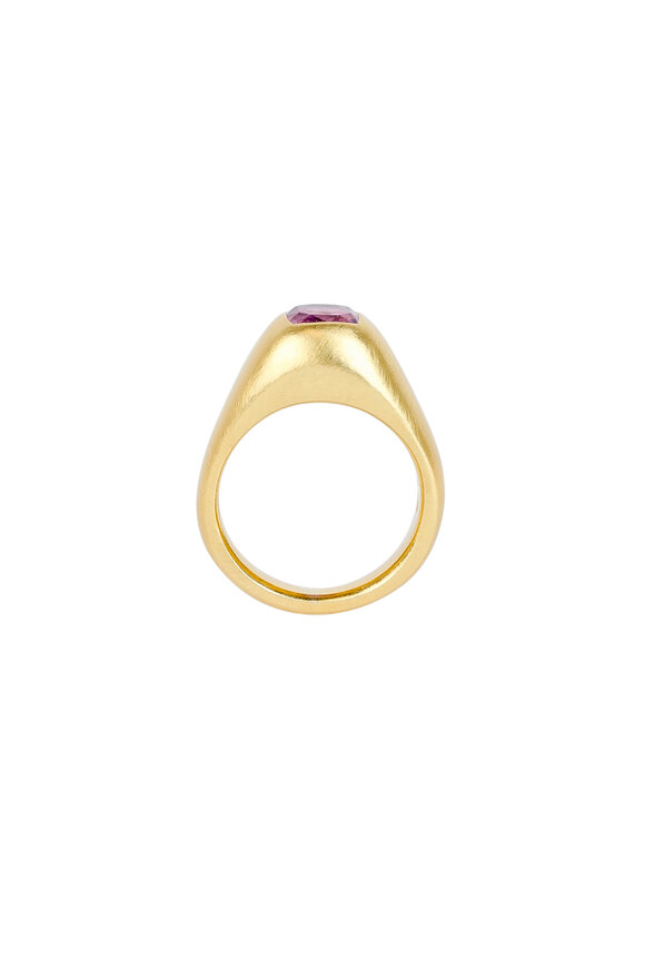 Frank Ancona - 18K Yellow Gold Purple Sapphire Ring