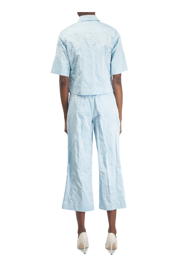 Odeeh Sky Blue Duchesse Jacquard Pant - view 4