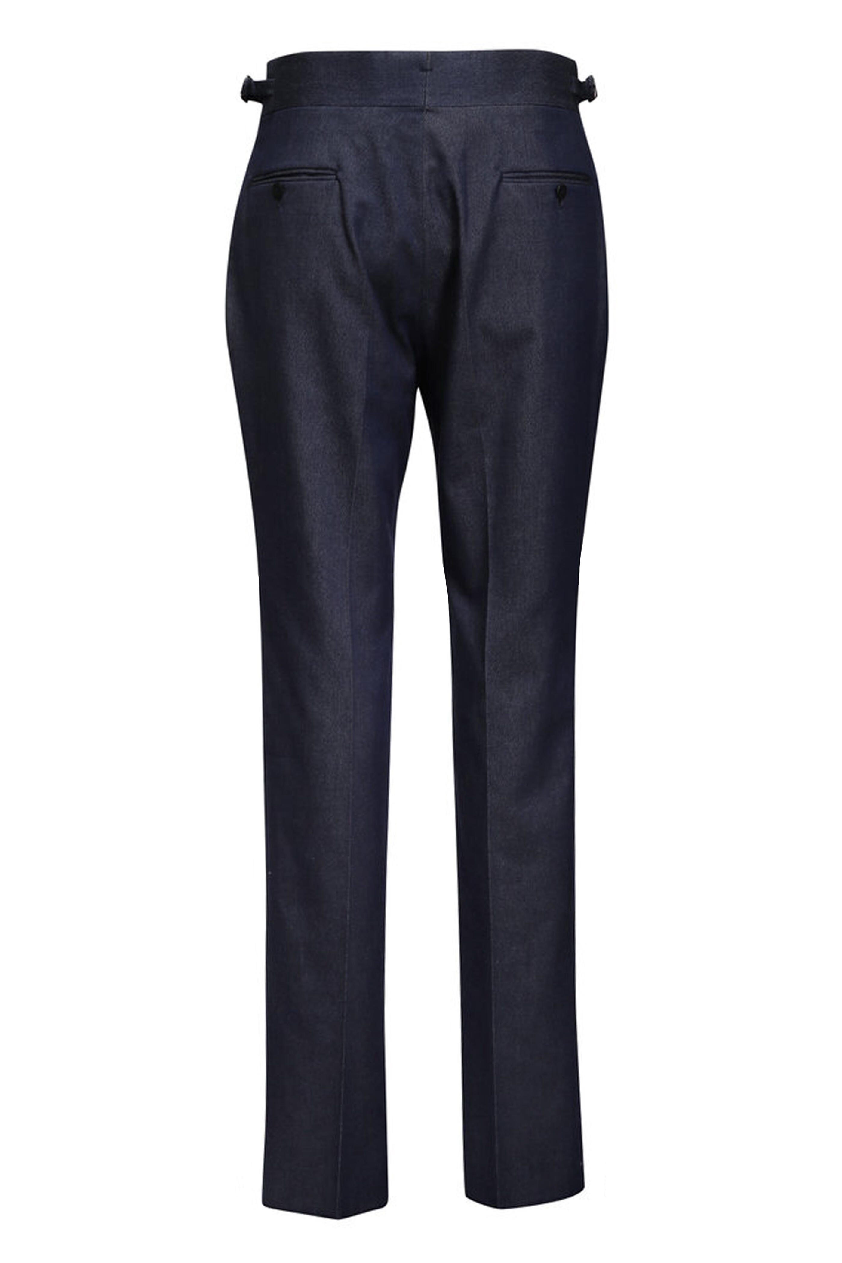 Isaia - Dark Blue Cotton & Cashmere Dress Pant
