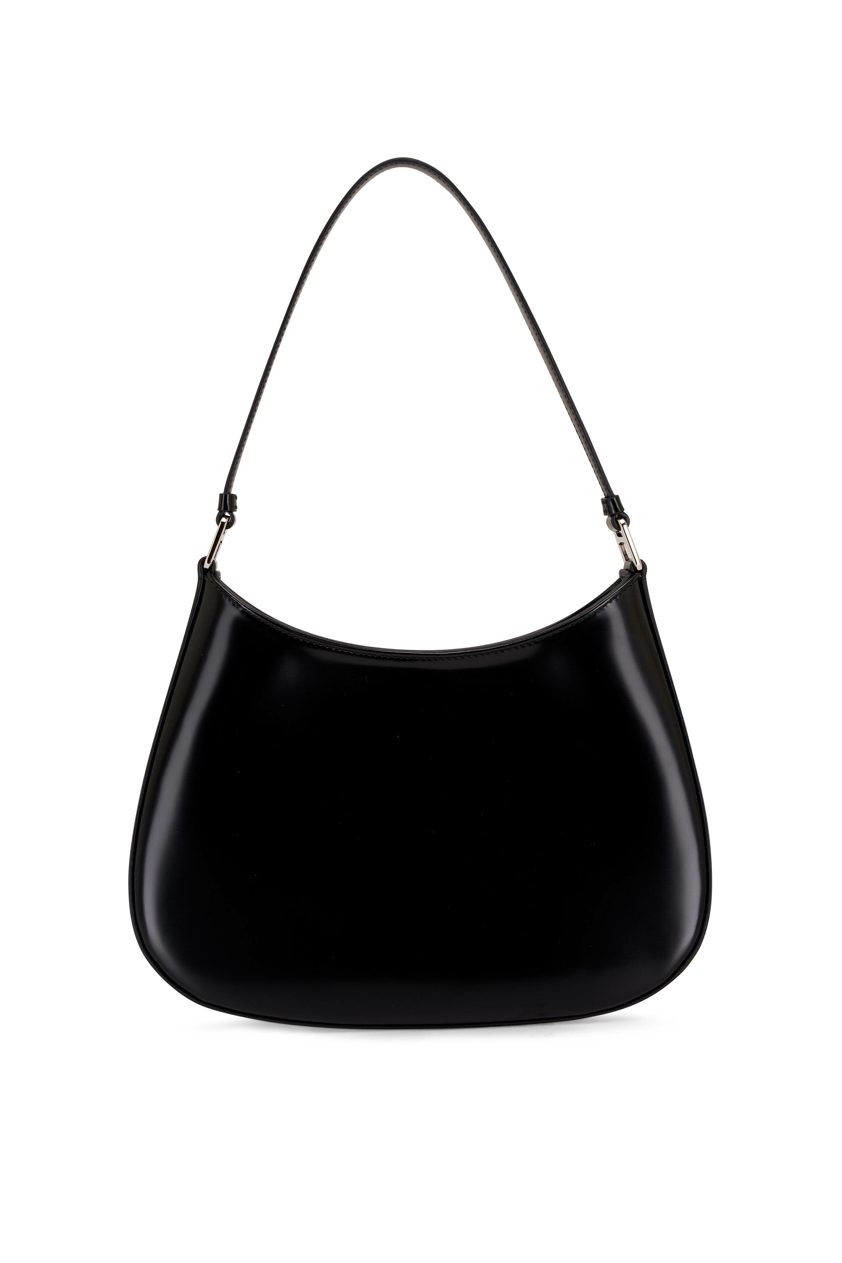 Prada - Cleo Black Brushed Leather Hobo Shoulder Bag