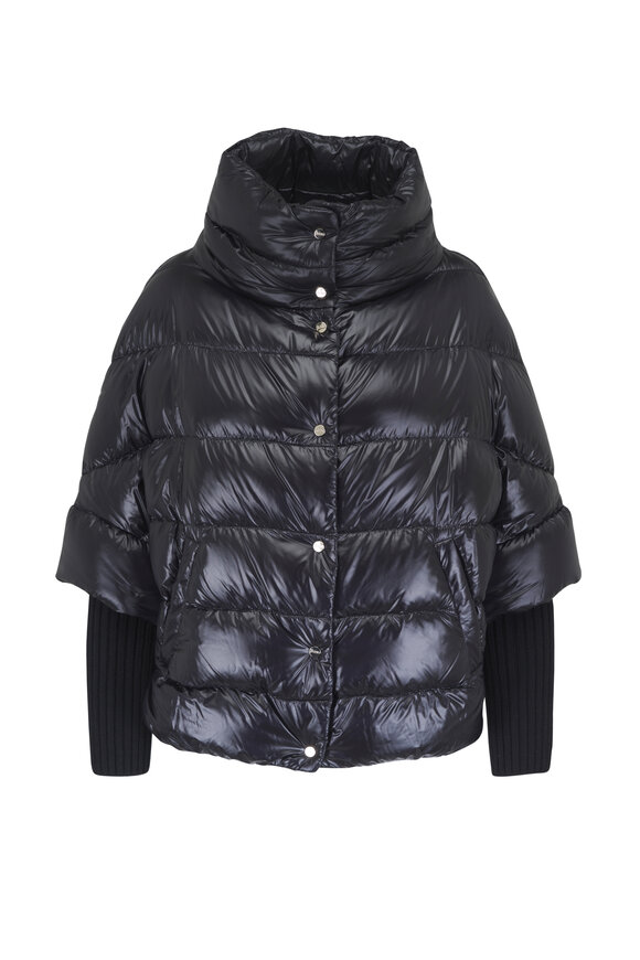Herno Black Nylon Ultralight Short Down Puffer - view 3