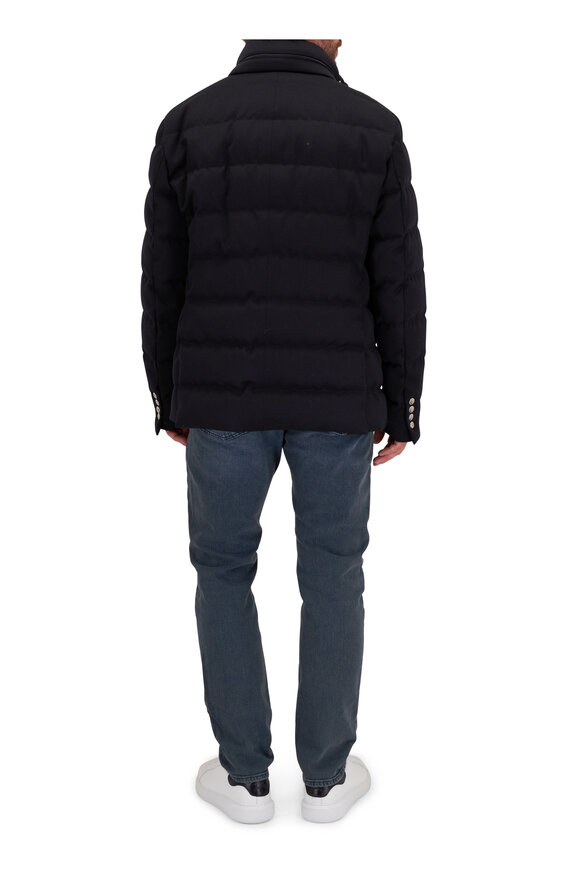 Moncler - Bess Navy Blue Gabardine Down Jacket