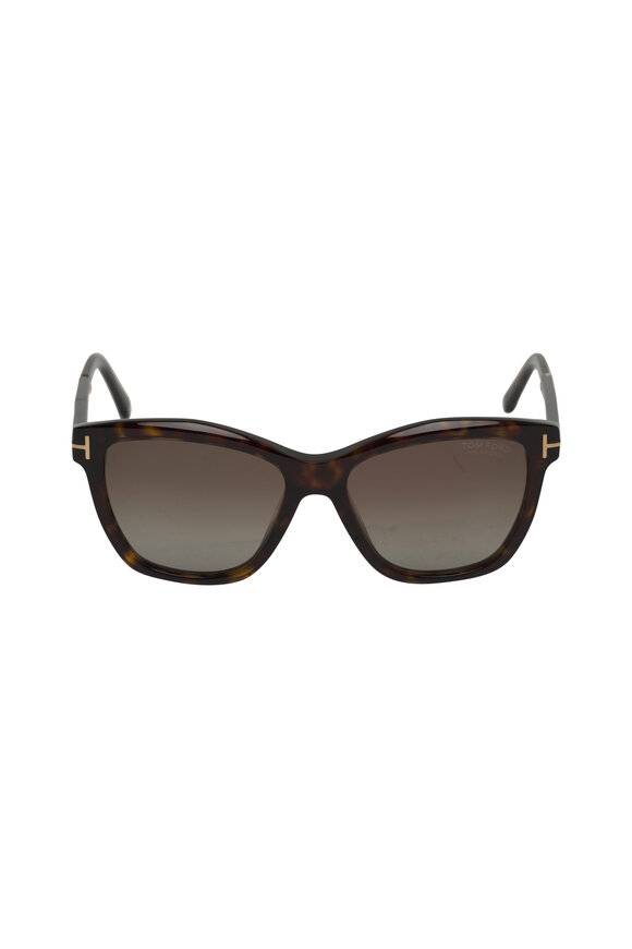 Tom Ford Eyewear Lucia Dark Havana Polarized Sunglasses - view 2