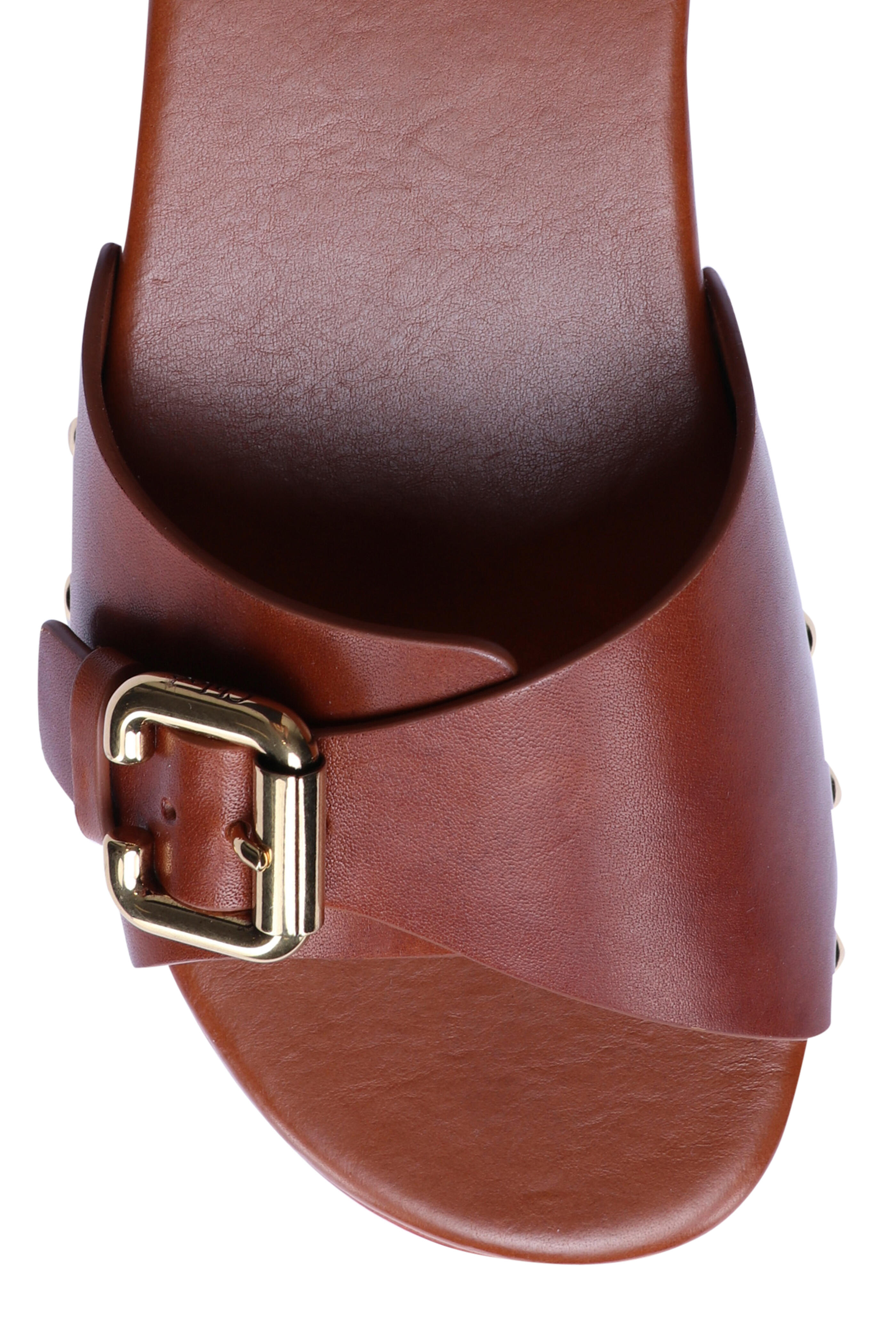 Chloé - Jeannette Ginger Brown Mule Clog Sandal