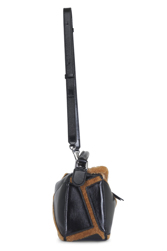 Loewe Small Puzzle Aviator Black & Brown Leather Bag - view 3