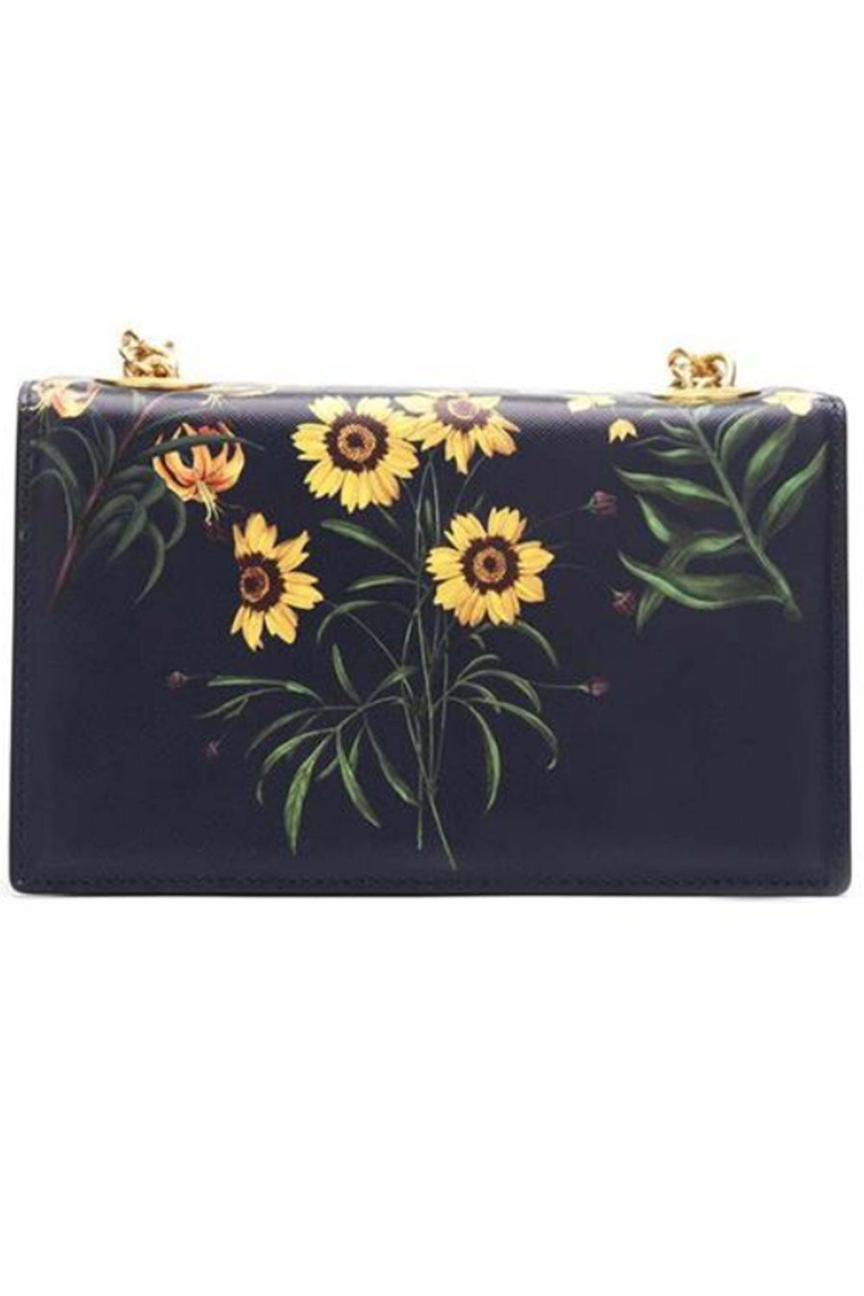 Oscar de la Renta - Floral Printed Tro Bag in Navy
