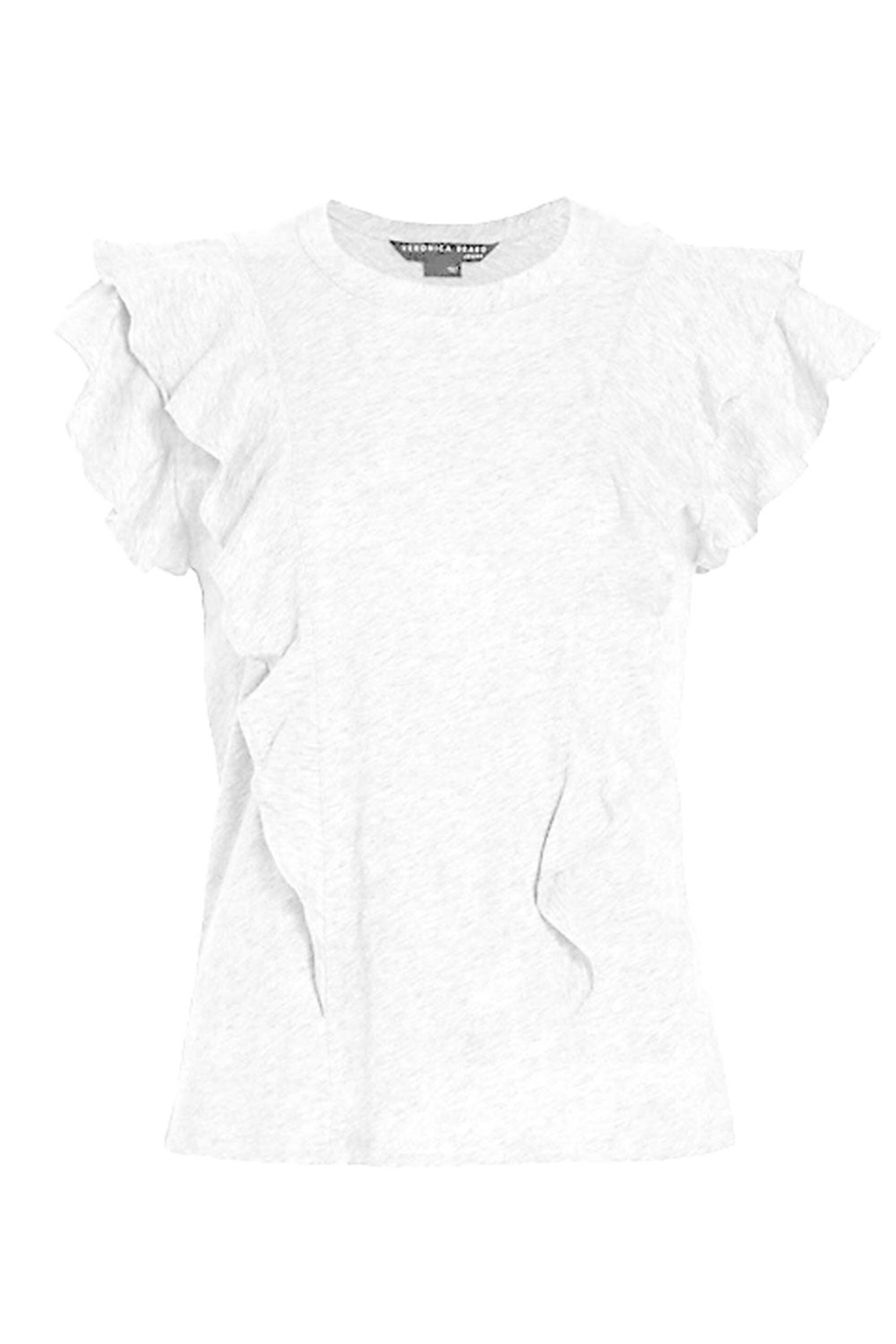 Veronica Beard - White Bea Ruffle Tee