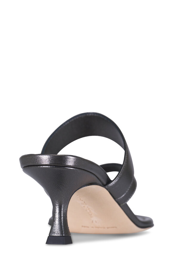 Manolo Blahnik - Susa Graphite Leather Sandal, 50mm