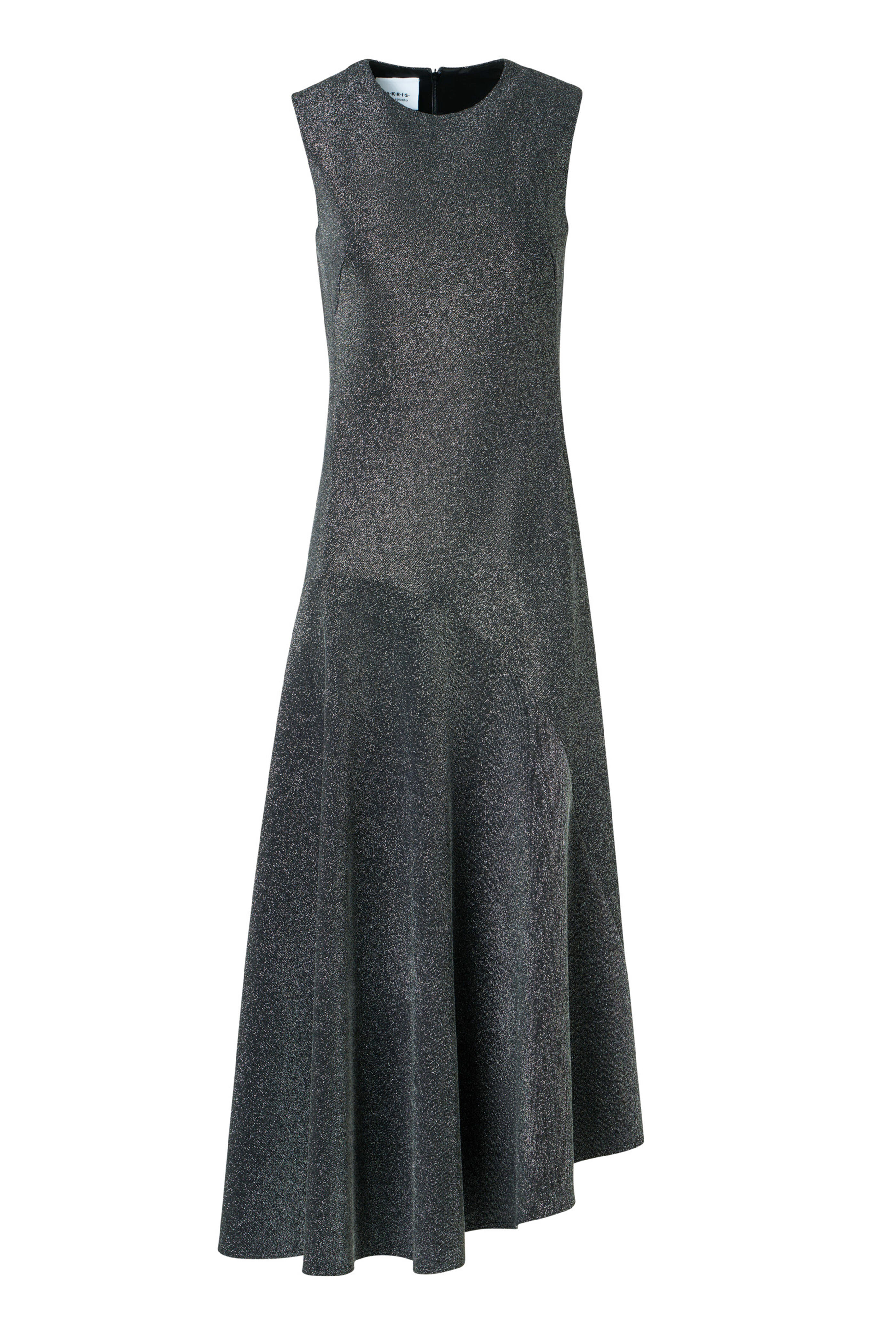 Akris Punto - Steel Metallic Jersey Asymmetric Midi Dress