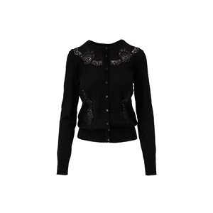 【VIP価格】DOLCE & GABBANA White Long Sleeve Cardigan Satin viscose cardigan with caps in White for Girls