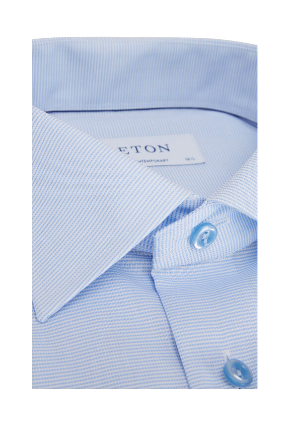 Eton - Blue Twill Cotton Contemporary Fit Dress Shirt