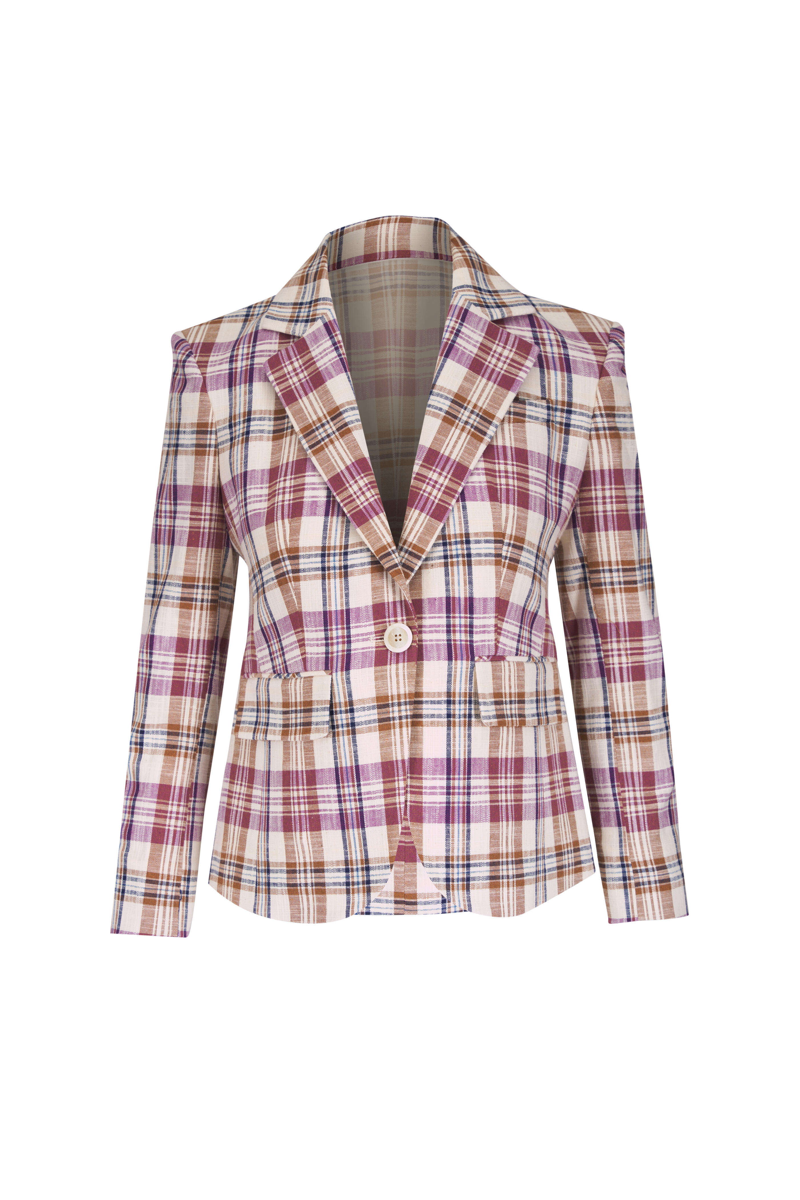 Veronica Beard - Tyra Orchid Plaid Dickey Jacket - view 1