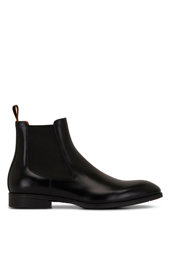 Santoni - Detoxify Chelsea Black Leather Boot | Mitchell Stores