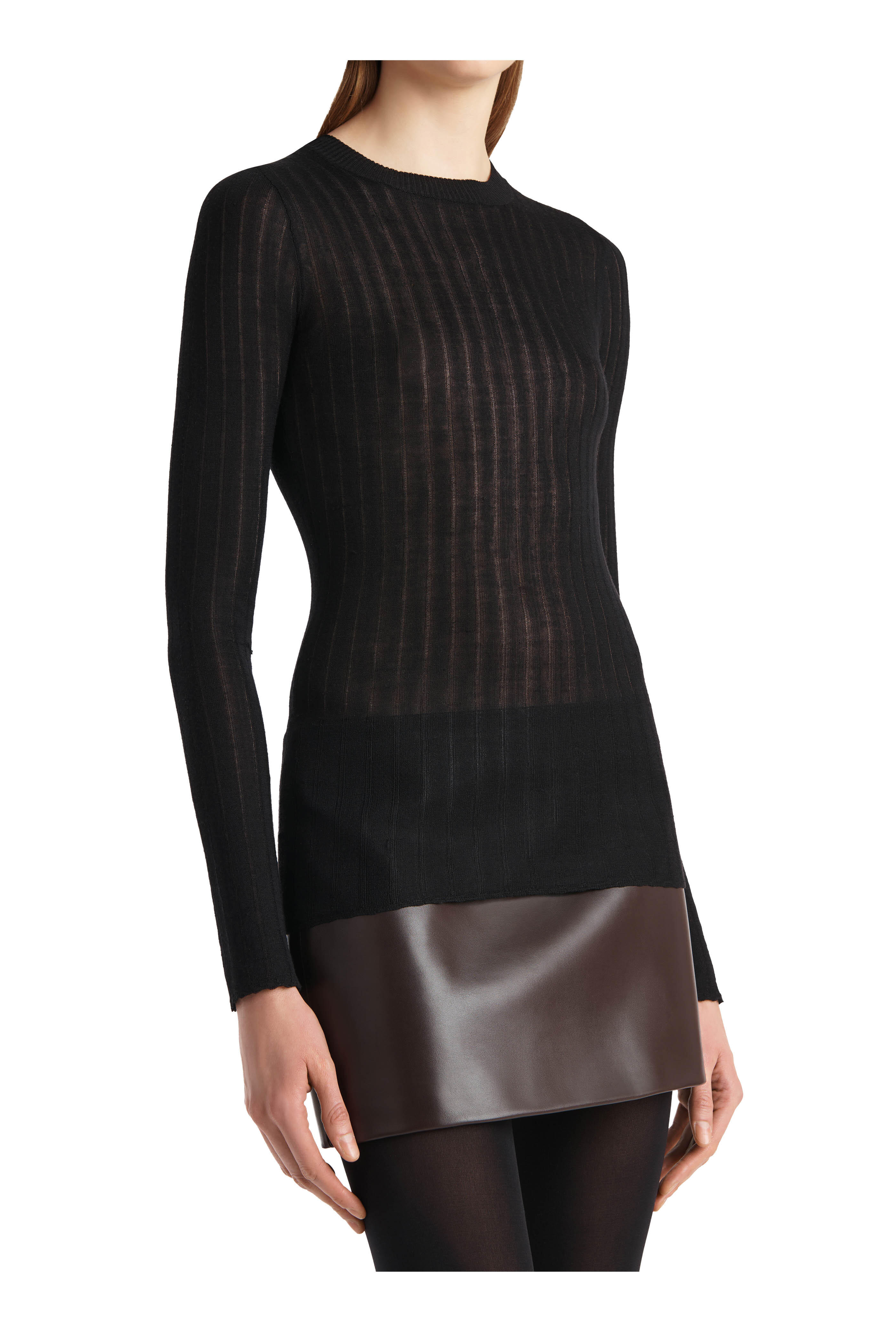 Khaite - Elm Black Weightless Crewneck Sweater