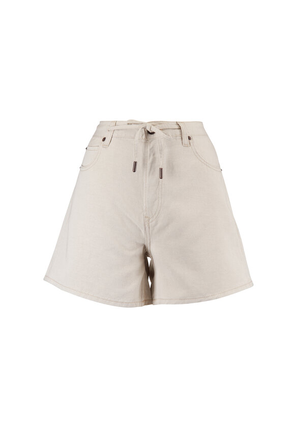 Frame Long Ecru Off Duty Drawstring Short - view 1
