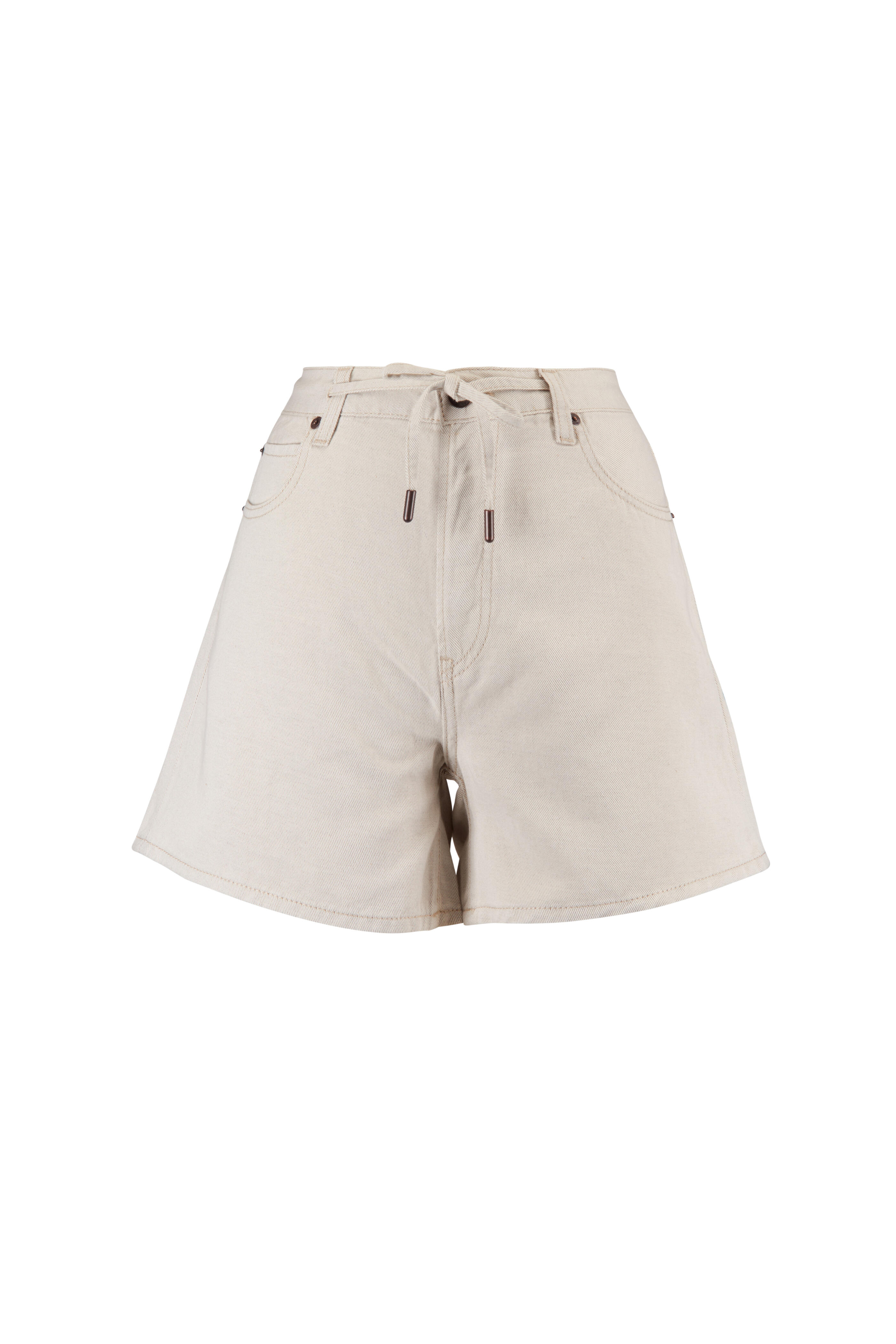 Frame - Long Ecru Off Duty Drawstring Short - view 1