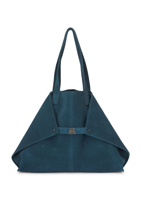Akris Medium Ai Blue Suede Shoulder Tote - view 1