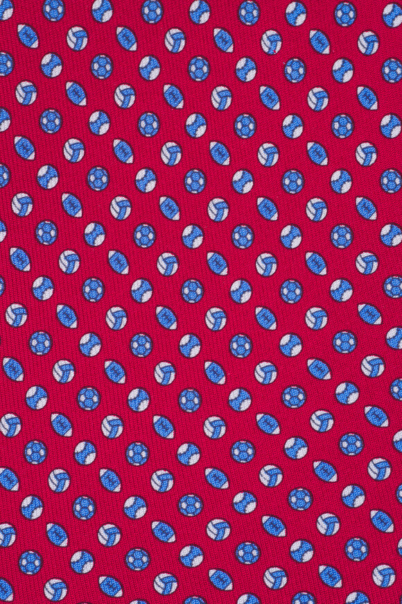 Ferragamo Red Sports Print Silk Necktie - view 2