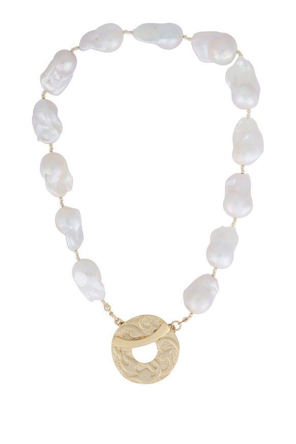 Cristina V. White Baroque Peal Necklace - view 1