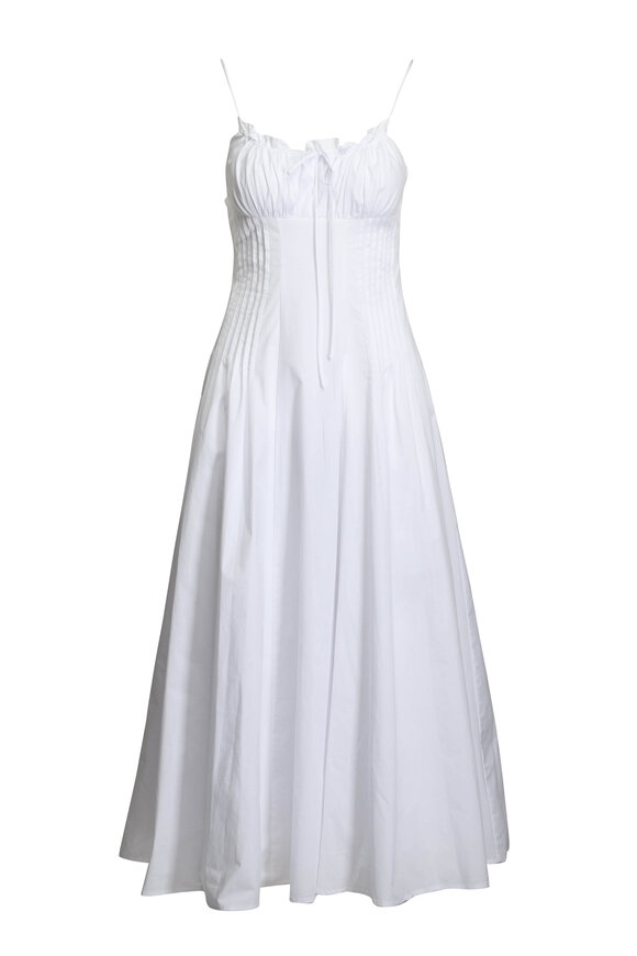Staud Margi White Midi Dress