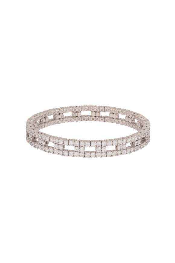 ZYDO 18k White Gold Window Stretch Diamond Bracelet