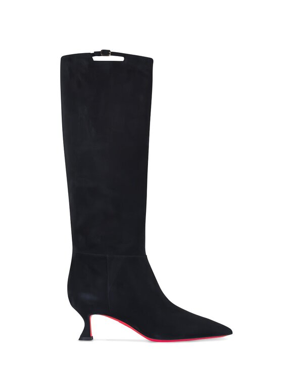Santoni Sabine Black Suede Tall Boot, 55mm - view 6