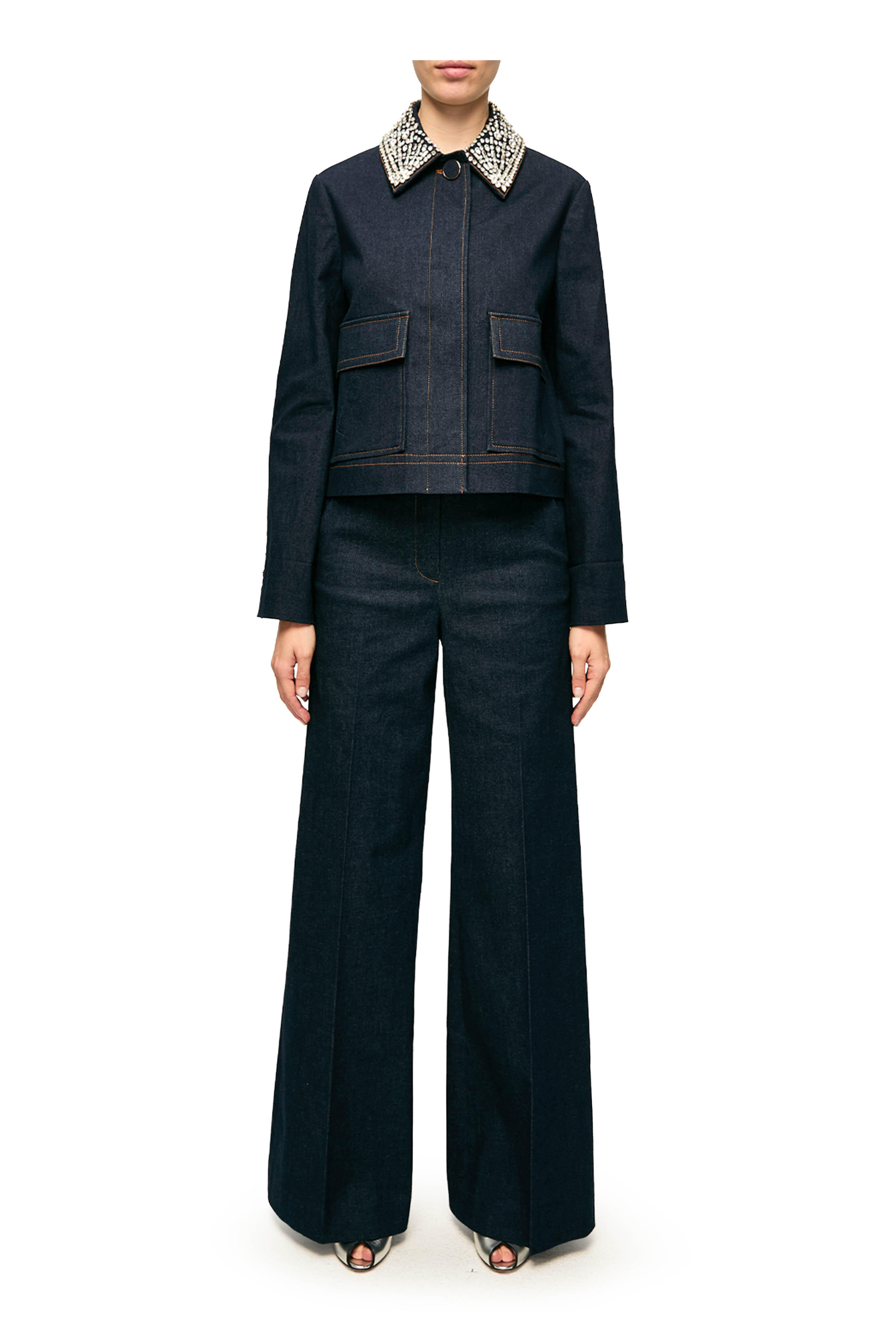 Veronica Beard - Crue Midnight Wash Wide Leg Pant - view 2