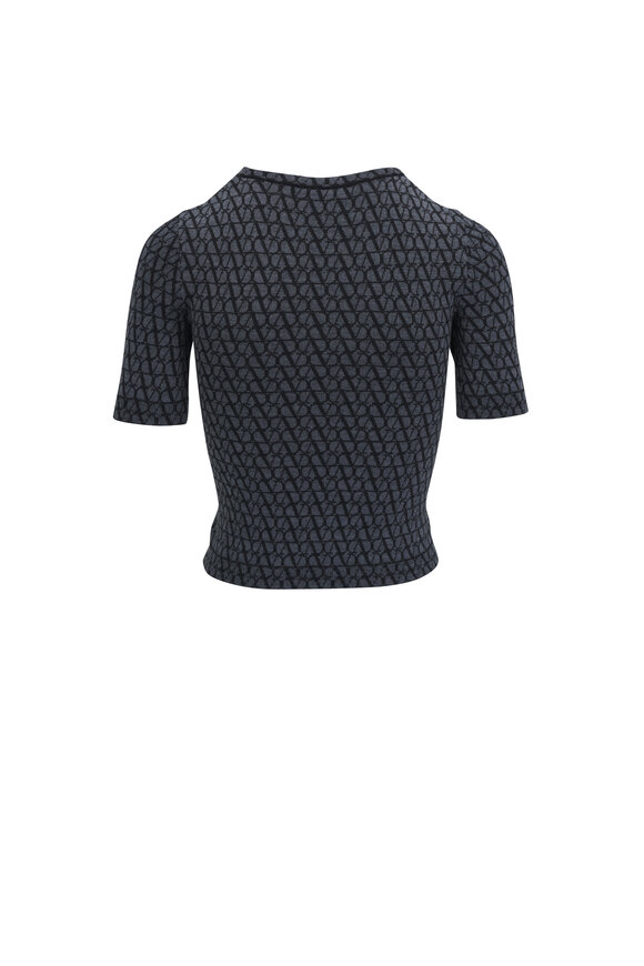 Valentino - Toile Iconographe Wool Short Sleeve Knit Top 