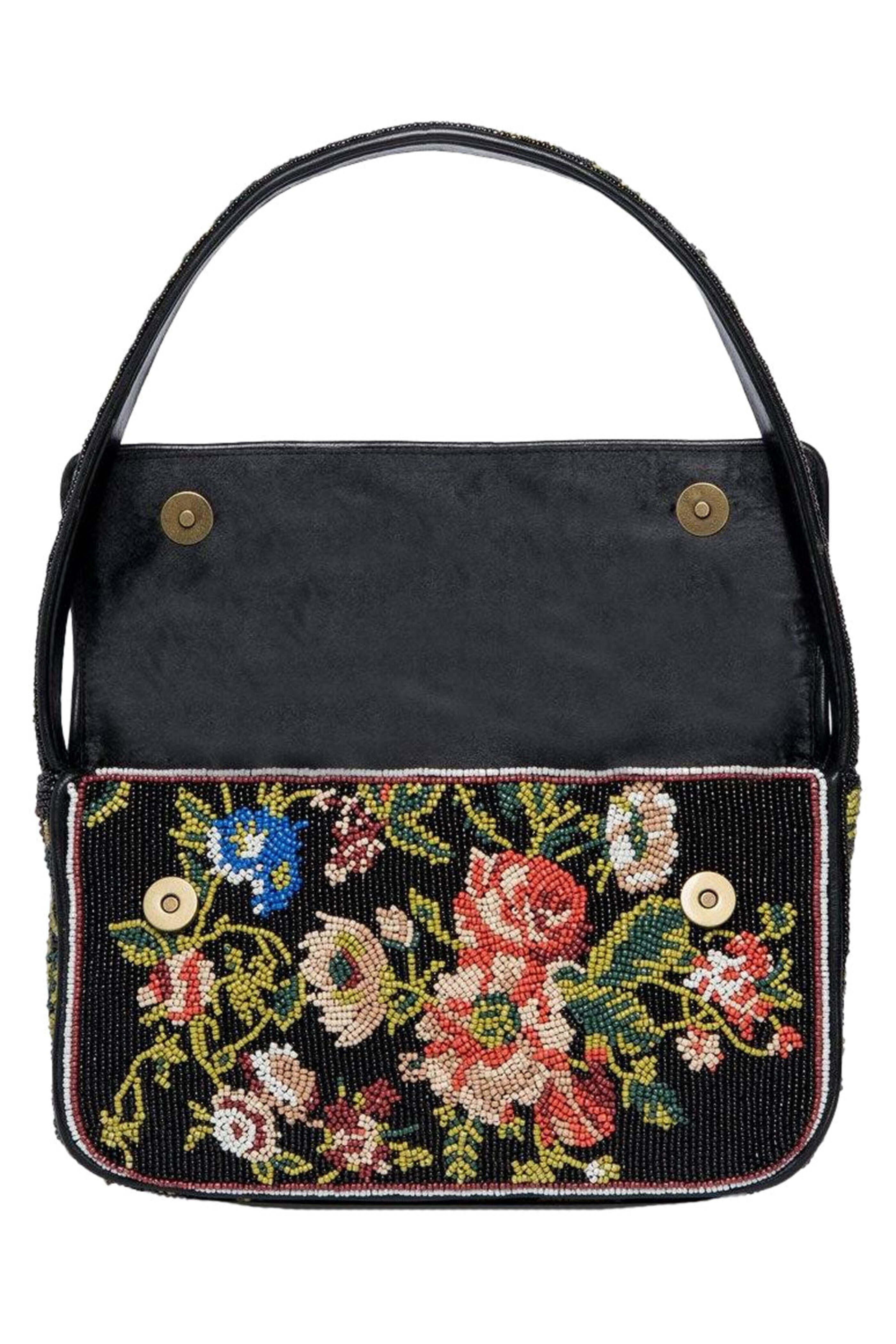 Staud - Tommy Beaded Bag in Black Floral | Mitchell Stores