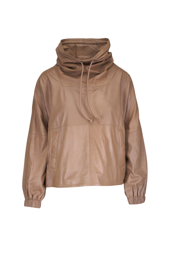 TWP Pull Me Over Olive Gray Leather Jacket