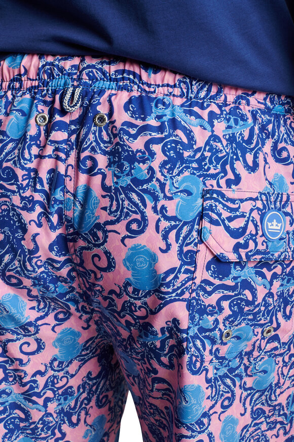 Peter Millar - Palmer Pink Octopus Print Swim Trunks