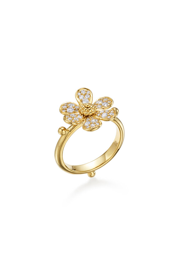 Temple St. Clair 18k Yellow Gold Diamond Snow Flower Ring