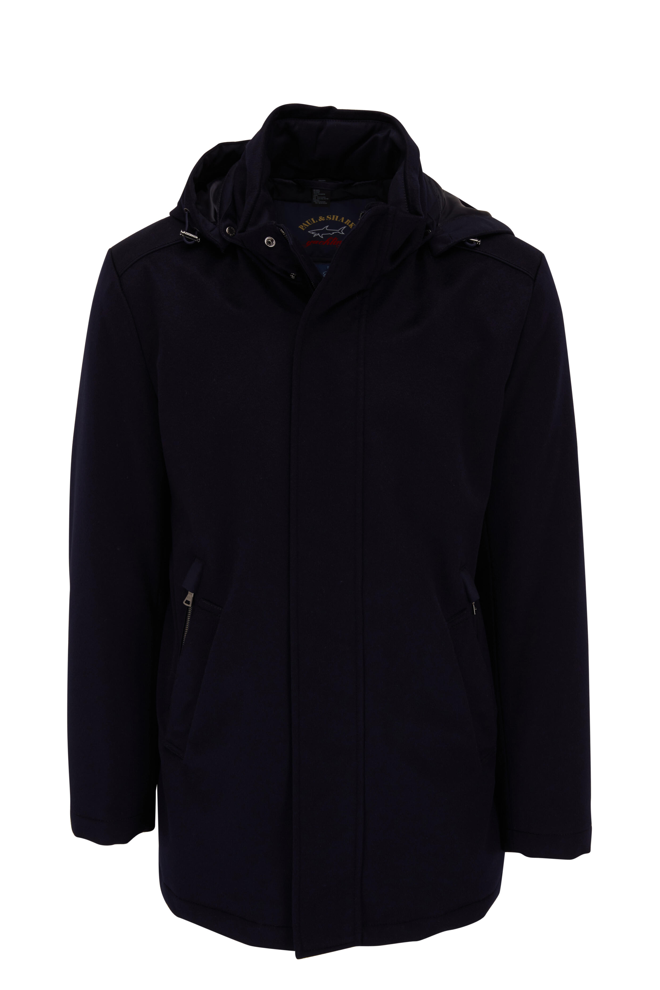 Paul & Shark - Navy Cashmere Car Coat | Mitchell Stores