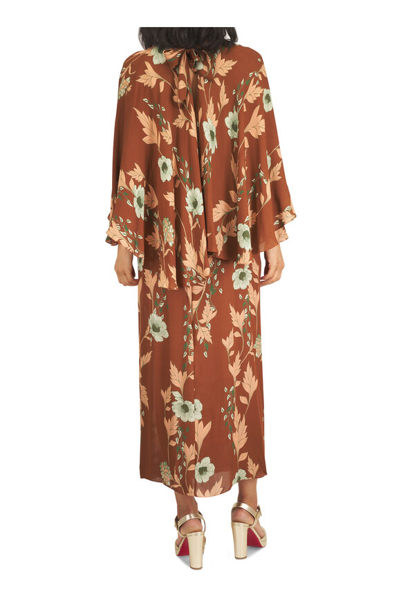 Johanna Ortiz Caramel Cape Town Print Silk Dress - view 6