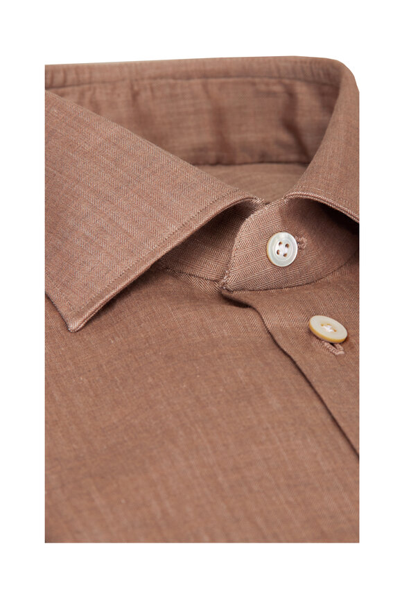 Kiton Beige Cotton Dress Shirt - view 2