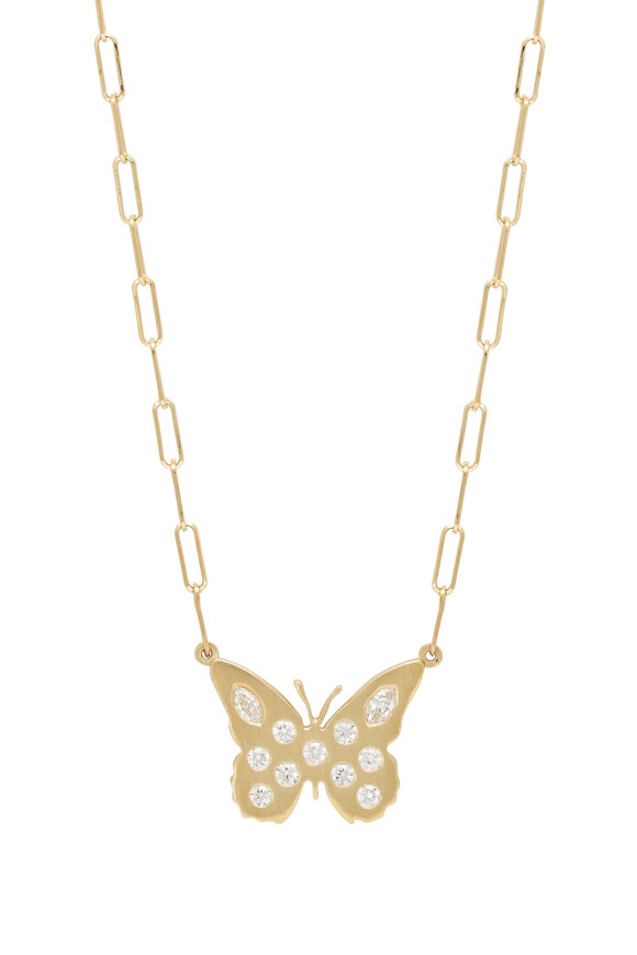 Claudia Mae 14k Yellow Gold Lindy Small Butterfly Necklace