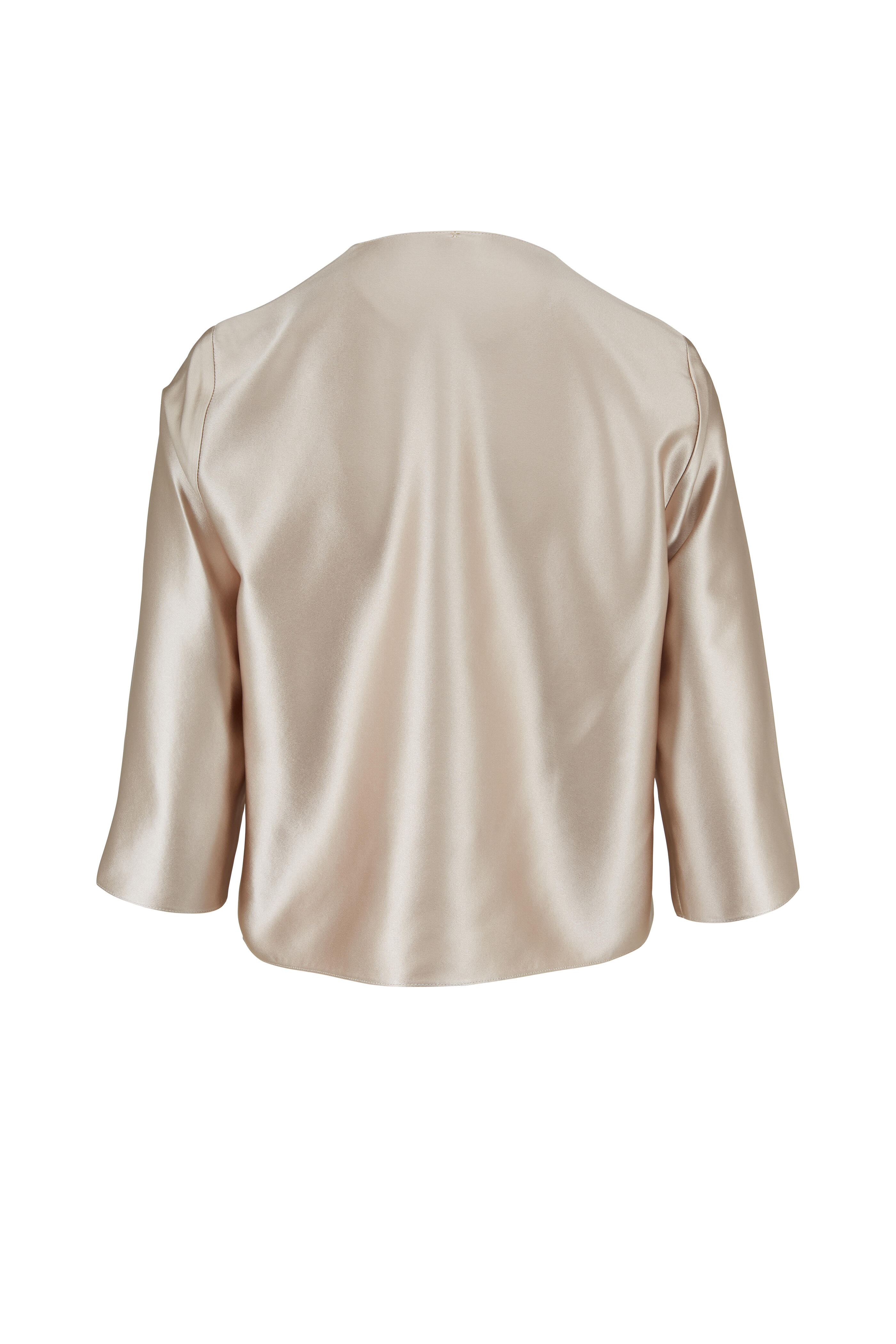 Peter Cohen - Fling Oyster Silk V-Neck Blouse