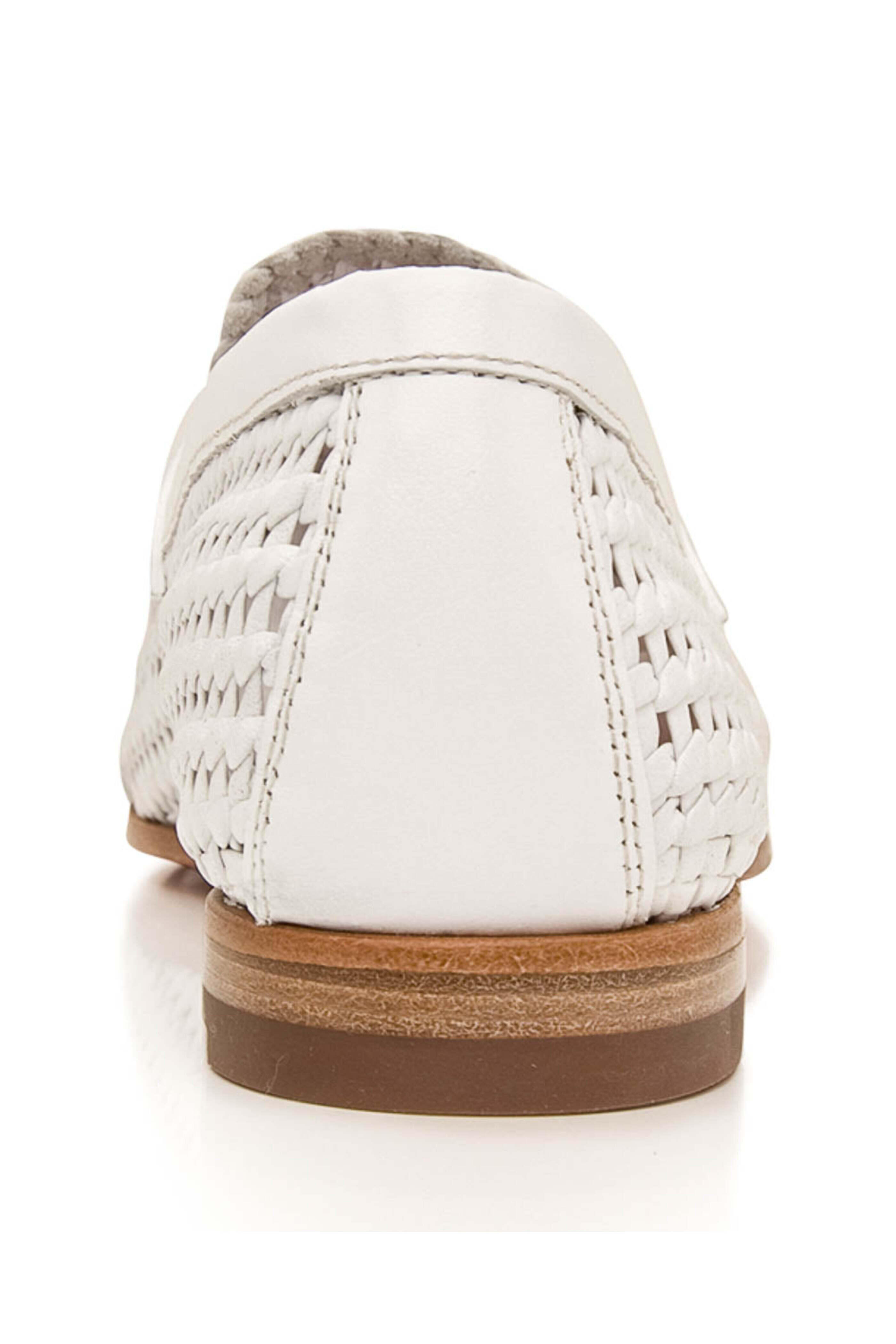 Santoni - Nicole Woven Leather Loafer in White