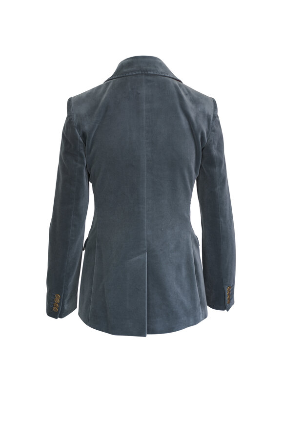 Etro - Sugar Maple Blue Double Breasted Velvet Jacket 