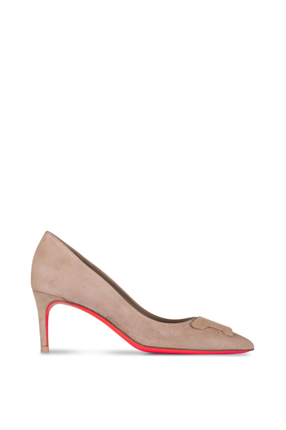 Santoni Sibil Beige Suede Pump, 65mm - view 3
