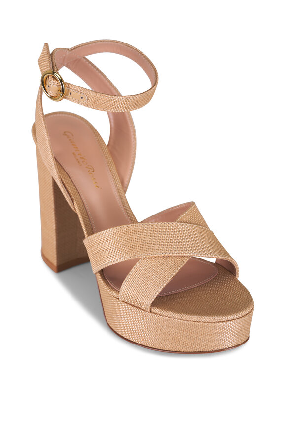 Gianvito Rossi Sabrina Haiti Lino Platform Sandal - view 1