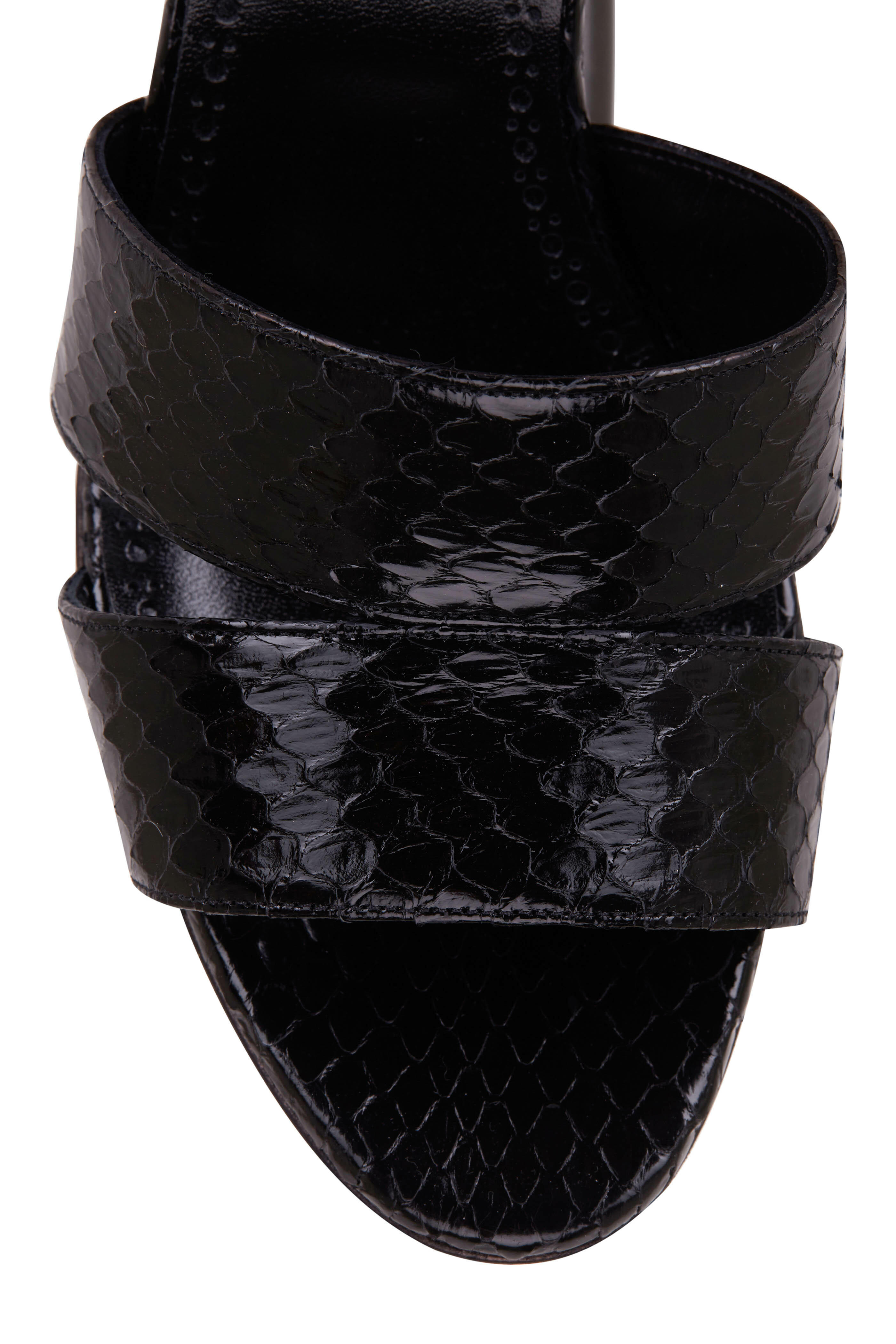 Manolo Blahnik - Iacopo Black Snakeskin Mule, 70mm
