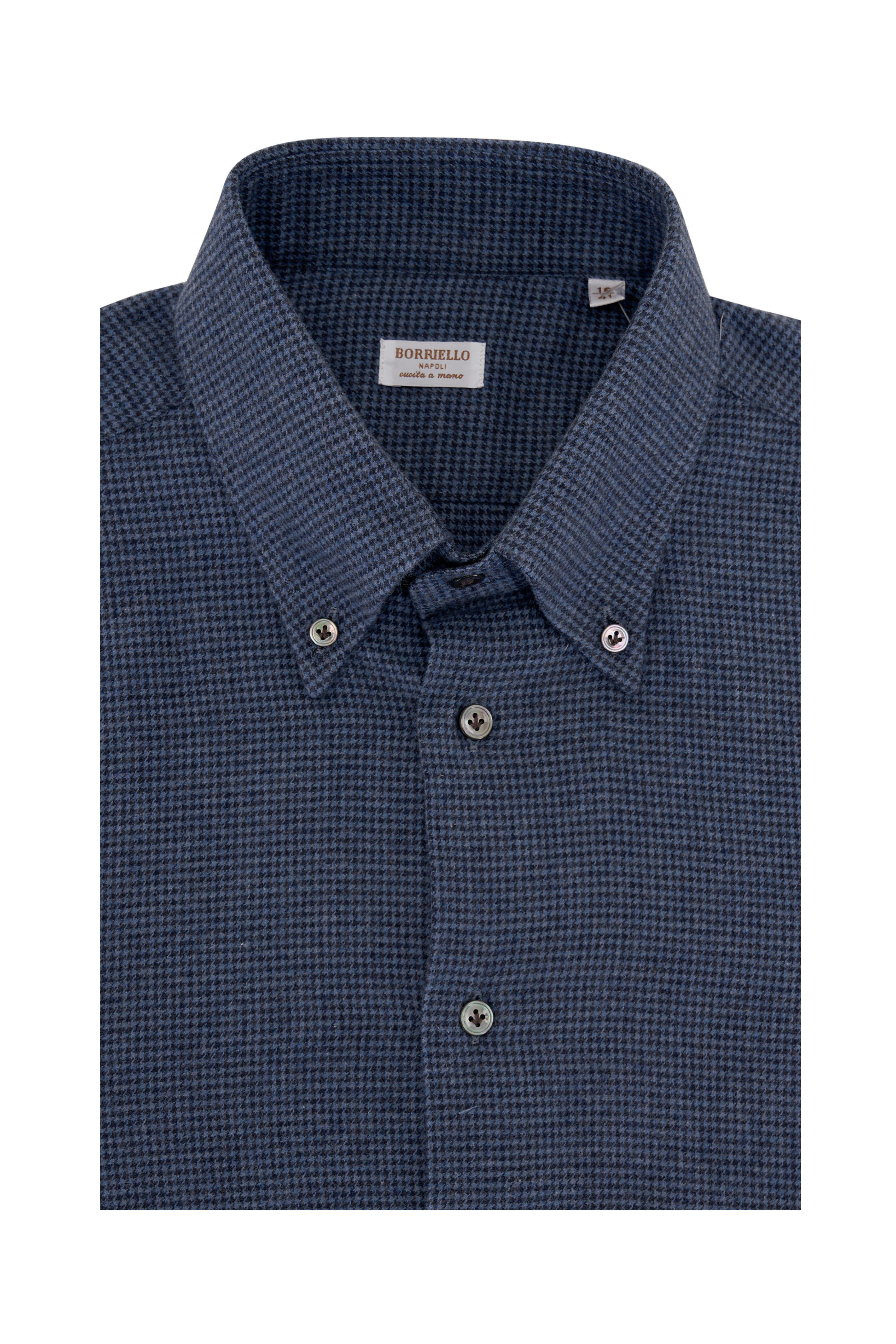blue herringbone dress shirt Dark Blue Herringbone Wrinkle-Free Flannel Shirt