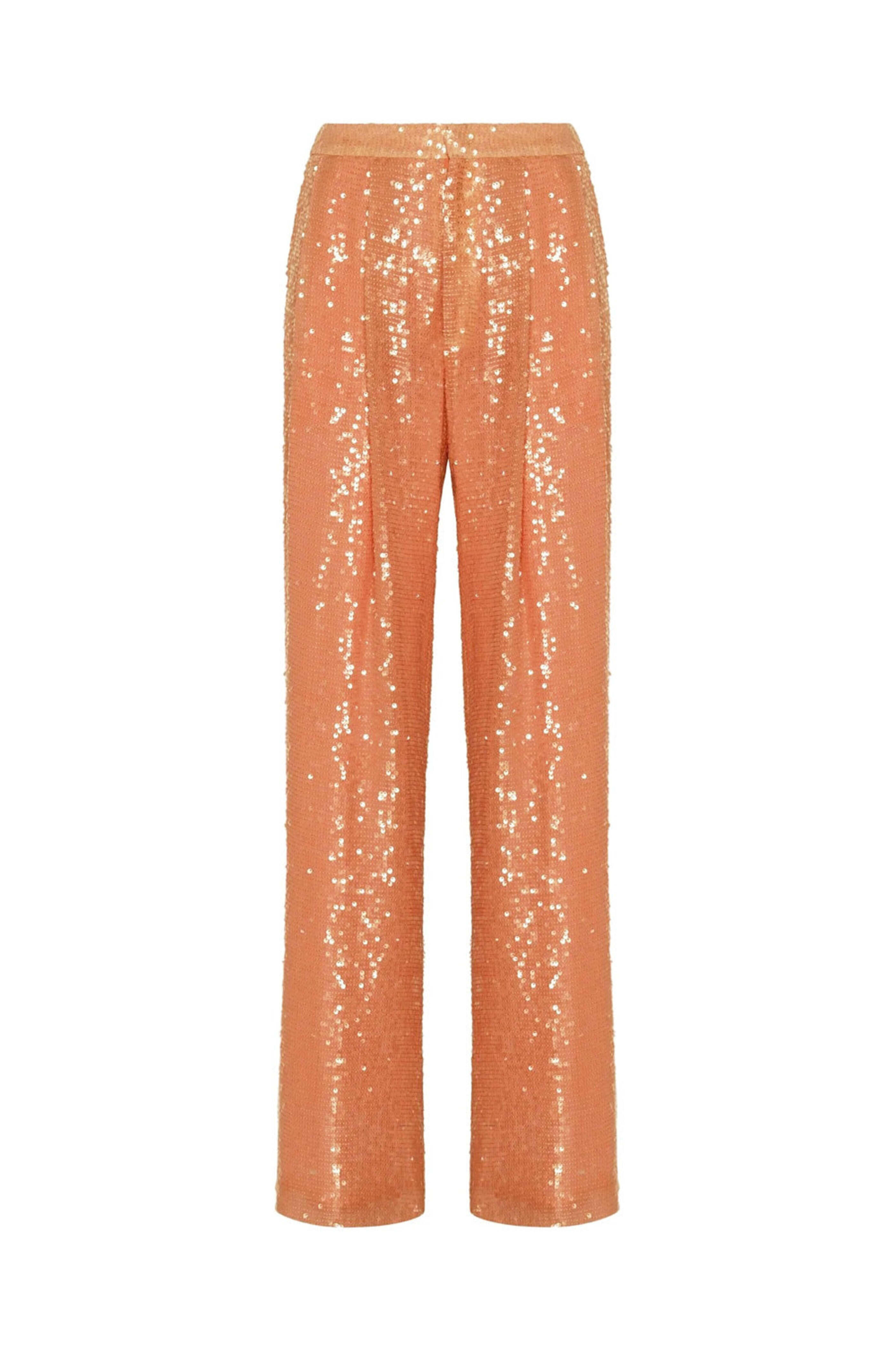 LaPointe - Coral Sequin Relaxed Pleat Pant