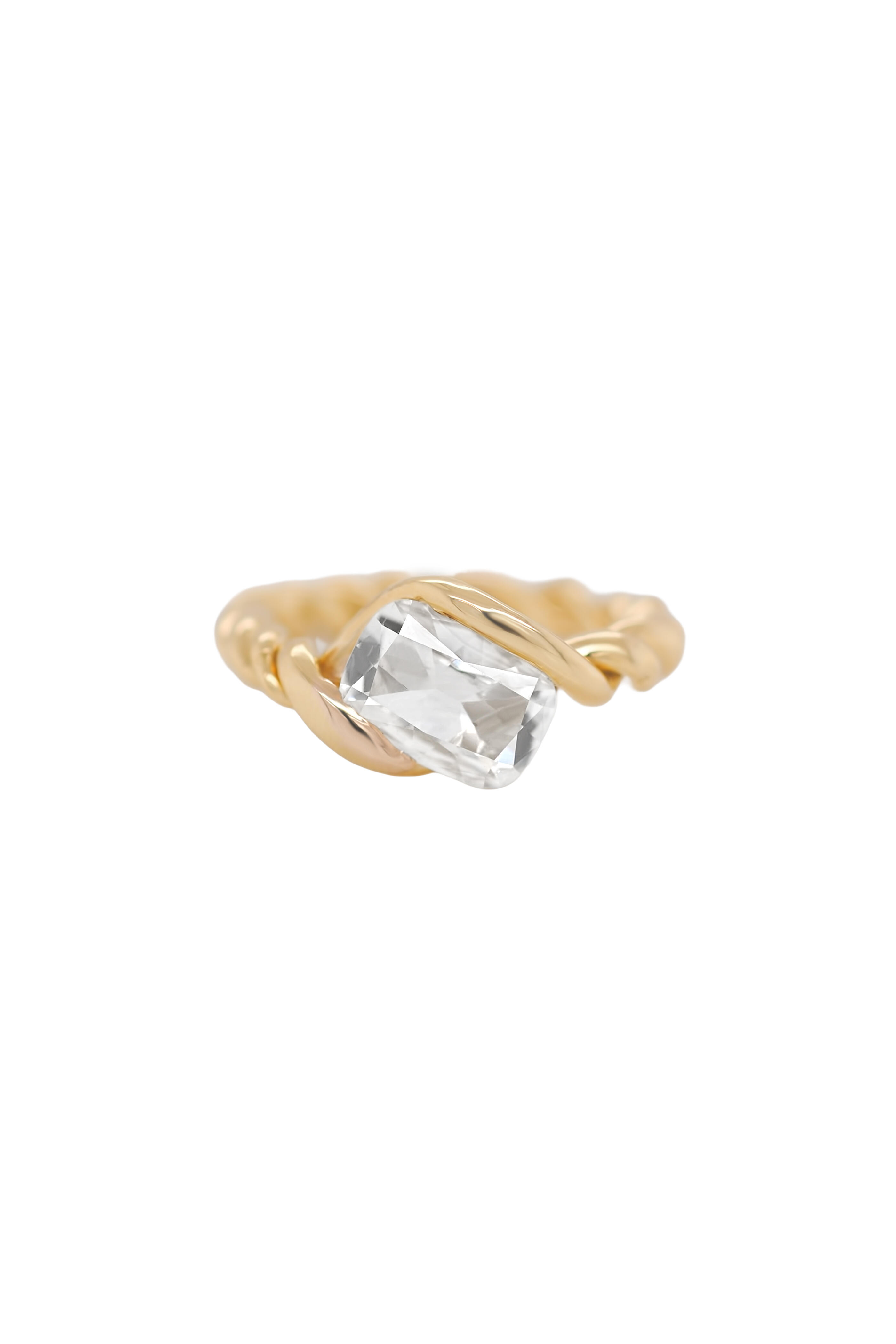 Kali Zoe - 18k Yellow Gold Rope Unravel Diamond Ring