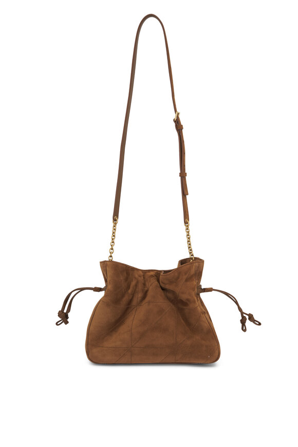 Saint Laurent Mini Jamie Caramel Suede Shoulder Pouch - view 3