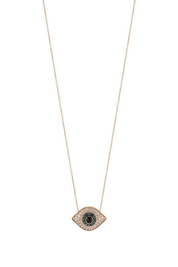 Kai Linz Diamond & Blue Sapphire Evil Eye Necklace
